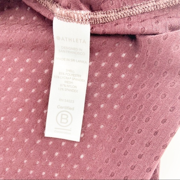 Athleta Burgundy Chi Dot Mesh Racerback Tank Small - Picture 4 of 7